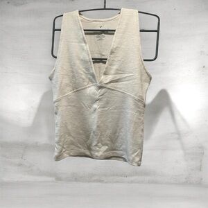 Women's Cream Sleeveless Top